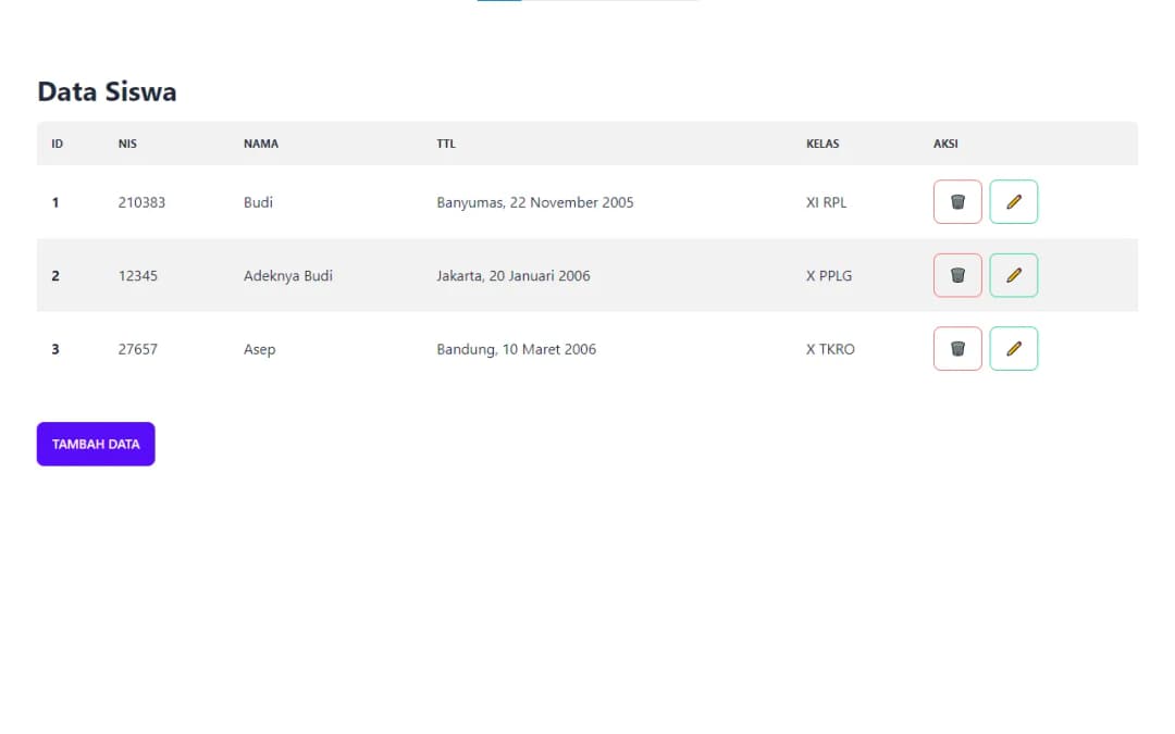 Siswa CRUD